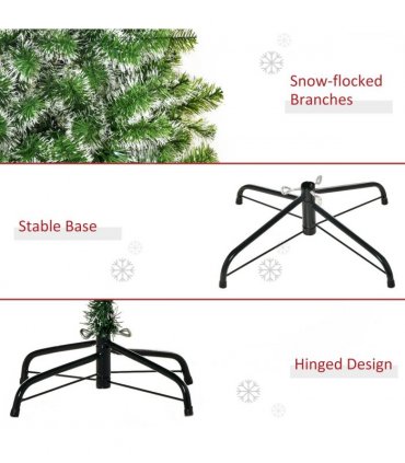 7ft Indoor Christmas Tree Artificial Deco Xmas Gift Metal Stand 968 Tips