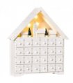 24-Drawer Christmas Advent Calendar Wooden Light-Up Countdown White