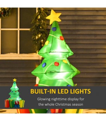 5ft Inflatable Christmas Tree Xmas Air Blown  LED Lawn Yard Outdoor Ornaments