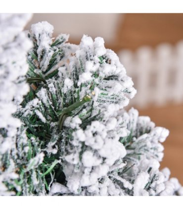 4 Feet Prelit Artificial Snow Flocked Christmas Tree Warm LED Light Green White