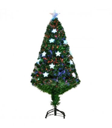 4FT Prelit Artificial Christmas Tree Fibre Star Xmas LED Light Indoor Green