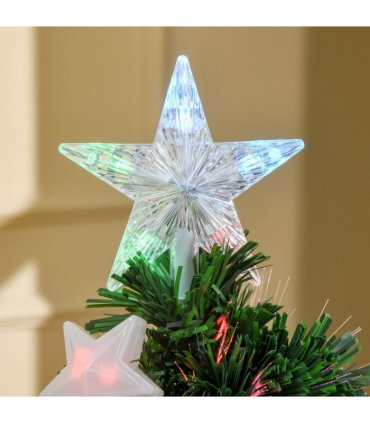 4FT Prelit Artificial Christmas Tree Fibre Star Xmas LED Light Indoor Green