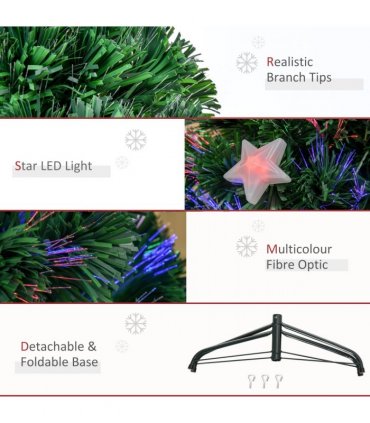 4FT Prelit Artificial Christmas Tree Fibre Star Xmas LED Light Indoor Green