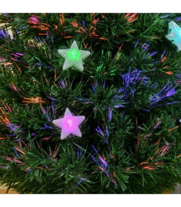 4FT Prelit Artificial Christmas Tree Fibre Star Xmas LED Light Indoor Green