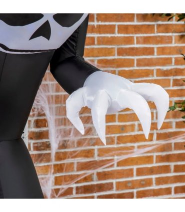 7ft Inflatable Halloween Ghost Horns Blow-Up Outdoor LED Display Flame Effect