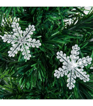 4FT Green Fibre Optic Artificial Christmas Tree LED Snowflakes Fireproofing