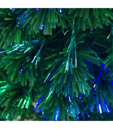 4FT Green Fibre Optic Artificial Christmas Tree LED Snowflakes Fireproofing