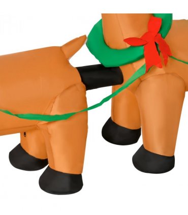 3.5ft Christmas Inflatable Santa Claus on Sleigh LED Indoor Outdoor