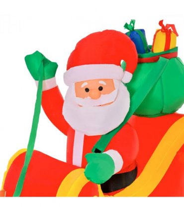 3.5ft Christmas Inflatable Santa Claus on Sleigh LED Indoor Outdoor