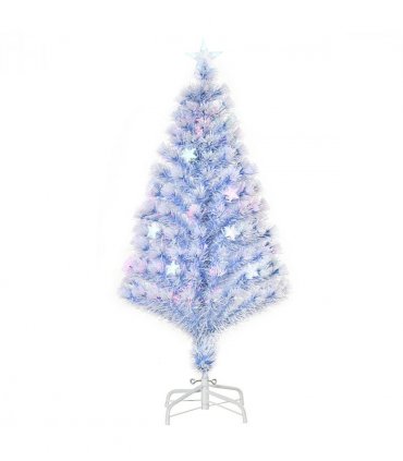 Artificial Fibre Christmas Tree Seasonal Deco 16 LED Easy Store 4FT White Blue