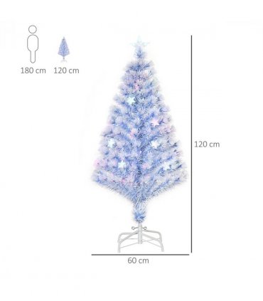 Artificial Fibre Christmas Tree Seasonal Deco 16 LED Easy Store 4FT White Blue