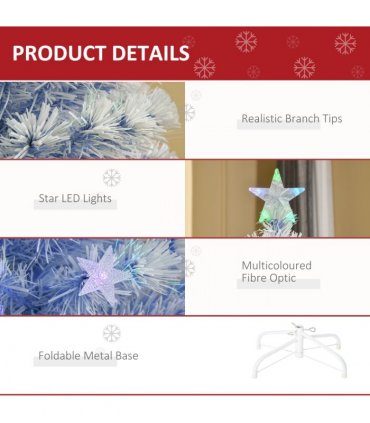 Artificial Fibre Christmas Tree Seasonal Deco 16 LED Easy Store 4FT White Blue