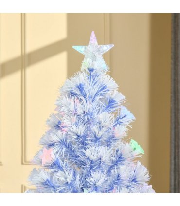 Artificial Fibre Christmas Tree Seasonal Deco 16 LED Easy Store 4FT White Blue