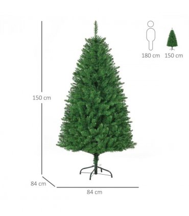 5 Feet Christmas Tree Warm White LED Light Holiday Home Decoration, Green