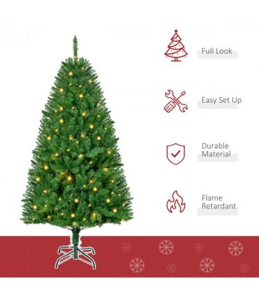 5 Feet Christmas Tree Warm White LED Light Holiday Home Decoration, Green