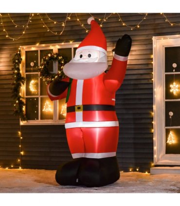 8ft Christmas Inflatable Santa Holiday Deco LED Lights Indoor Outdoor