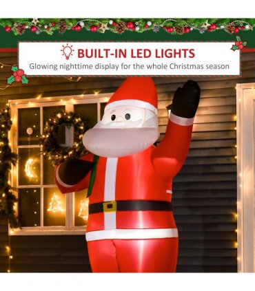 8ft Christmas Inflatable Santa Holiday Deco LED Lights Indoor Outdoor