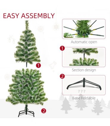 5ft Indoor Christmas Tree Artificial Deco Xmas Gift Metal Stand 416 Tips