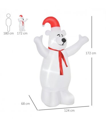 6ft Tall Outdoor Inflatable Bear Airblown Projection Holiday Christmas Lawn