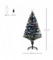 4ft Artificial Prelit Christmas Tree Snow Tree LED Fiber Optics Green White