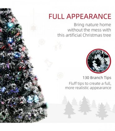 4ft Artificial Prelit Christmas Tree Snow Tree LED Fiber Optics Green White
