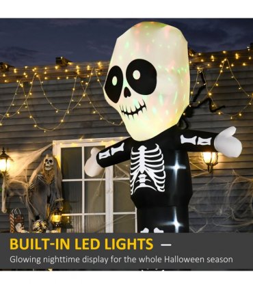 3m Halloween Inflatable Skeleton Ghost Deco LED Lighted for Home In-Outdoor