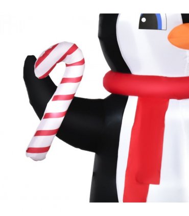 8ft Inflatable Christmas Penguin Holding Candy Cane Blow Up Outdoor Deco LED