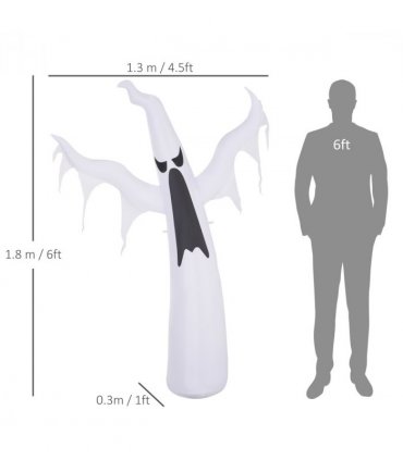 6FT 1.8m LED Halloween Inflatable Deco Floating Ghost Scary Party Outdoors