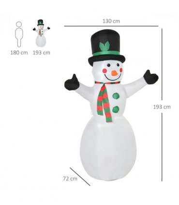 6.5ft Inflatable Snowman LED Christmas Xmas Air Blown  Outdoor Garden Decor