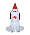 6ft Inflatable Christmas Puppy Dog Wearing Santa Hat Lighted Outdoor Indoor