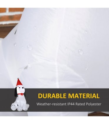 6ft Inflatable Christmas Puppy Dog Wearing Santa Hat Lighted Outdoor Indoor
