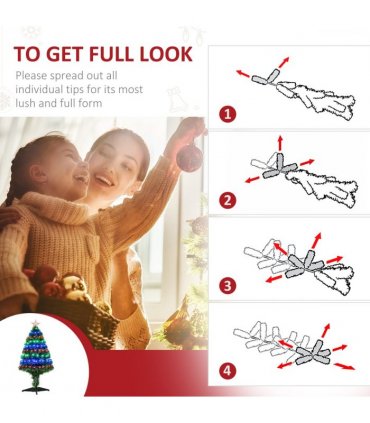 3ft Prelit Artificial Christmas Tree with Multi-Coloured Fiber Optic LED Green