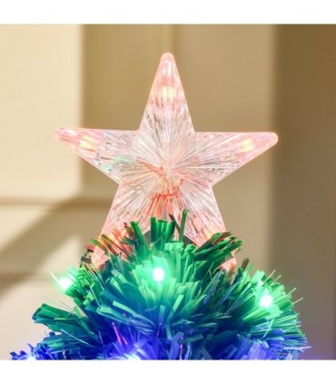 3ft Prelit Artificial Christmas Tree with Multi-Coloured Fiber Optic LED Green