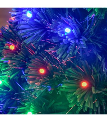 3ft Prelit Artificial Christmas Tree with Multi-Coloured Fiber Optic LED Green