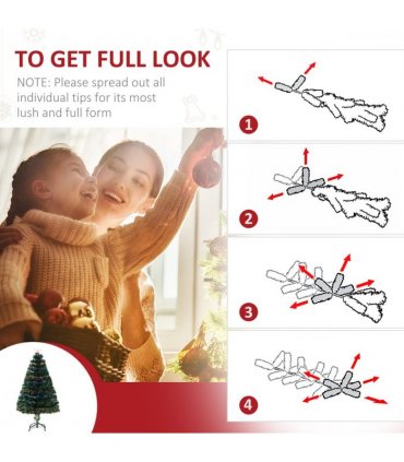 4ft Prelit Artificial Christmas Tree with Multi-Coloured Fiber LED Light Green