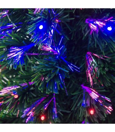 4ft Prelit Artificial Christmas Tree with Multi-Coloured Fiber LED Light Green