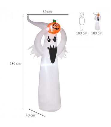 6FT 1.8m LED Halloween Inflatable Deco Floating Ghost & Pumpkin Party Outdoors