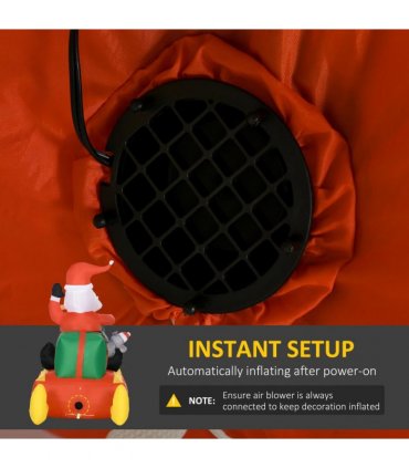4ft Christmas Inflatable Santa Claus Sledge Sleigh Reindeer Blow Up Xmas Garden