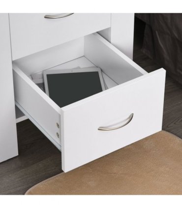 Particle Board 2-Drawer Bedside Table White
