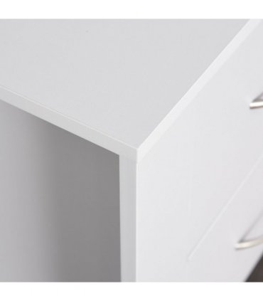 Particle Board 2-Drawer Bedside Table White