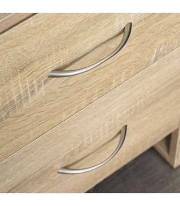 Particle Board 2-Drawer Bedside Table Natural
