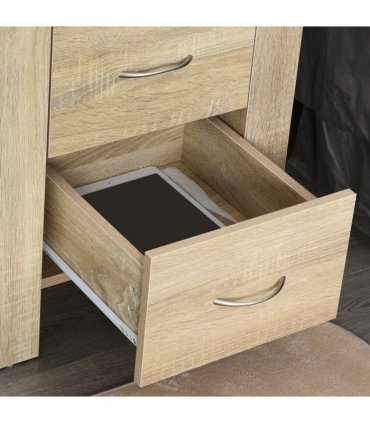 Particle Board 2-Drawer Bedside Table Natural