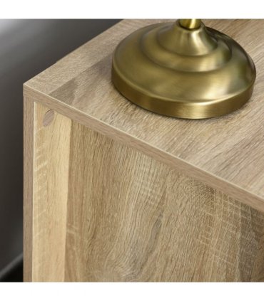 Particle Board 2-Drawer Bedside Table Natural