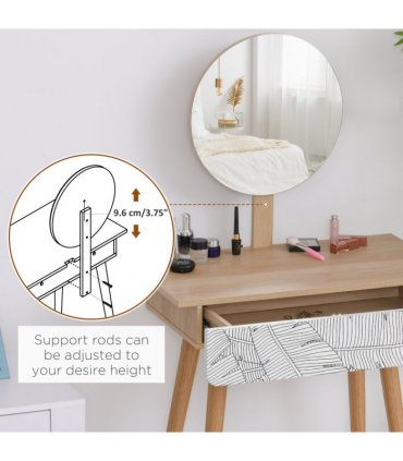Wooden Nordic Dressing Table Brown/White