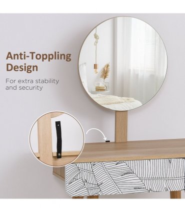 Wooden Nordic Dressing Table Brown/White