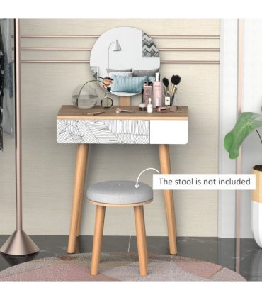Wooden Nordic Dressing Table Brown/White