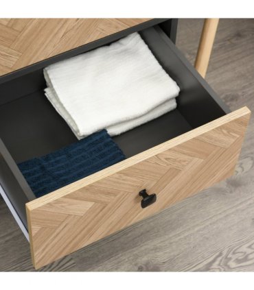 Wardrobe Cabinet Wood Grain 90x50x190cm-Grey/Oak