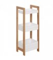 Bamboo Bathroom Shelves, 3-Tier, White, 27.5cm x 20.8cm x 74cm, Eco-Friendly