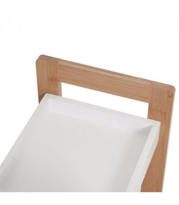 Bamboo Bathroom Shelves, 3-Tier, White, 27.5cm x 20.8cm x 74cm, Eco-Friendly