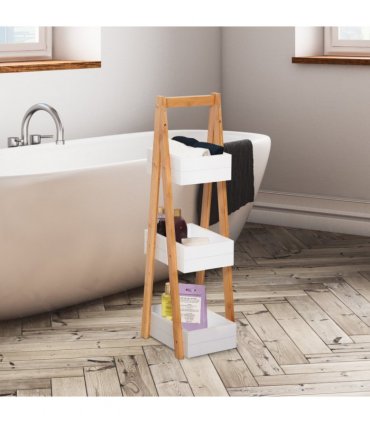 Bathroom A-Shape Rack, 3-Tier-Bamboo